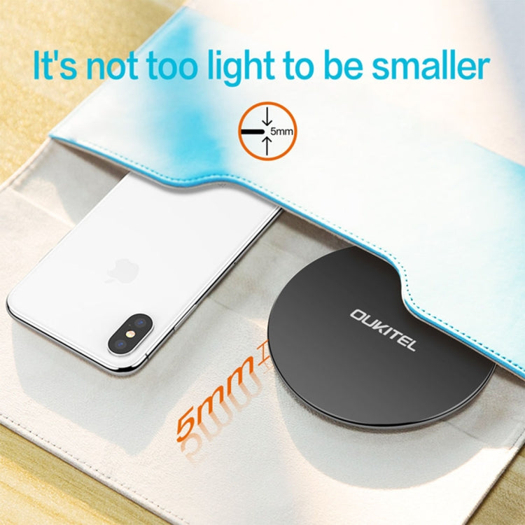OUKITEL 10W Fast Charging Qi Wireless Charger Pad with Indicator Light, For iPhone, Galaxy, Huawei, Xiaomi, LG, HTC and Other QI Standard Smart Phones