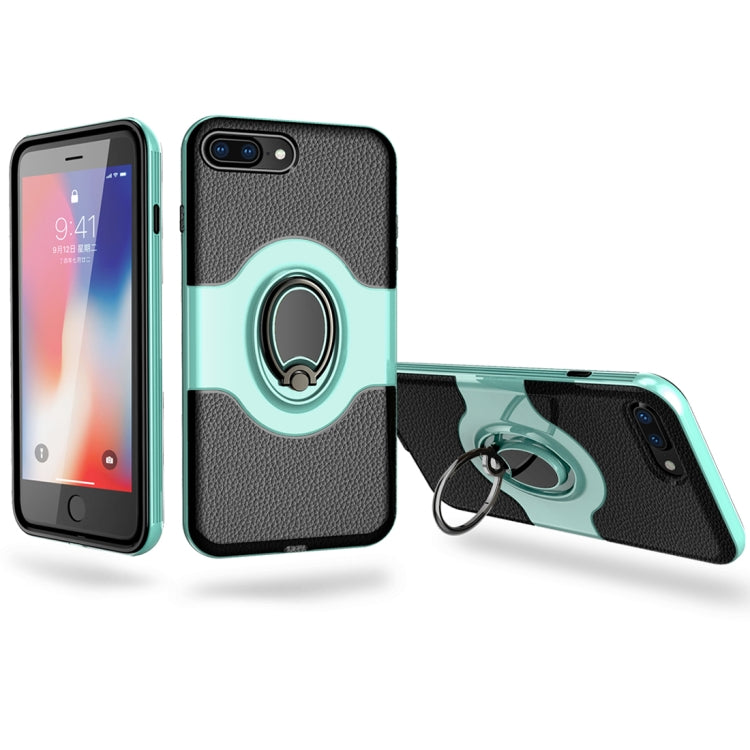 For iPhone 8 Plus & 7 Plus Dropproof Full Coverage Protective Case Cover with Magnetic Rotatable Ring Holder