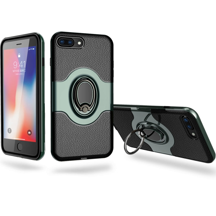 For iPhone 8 Plus & 7 Plus Dropproof Full Coverage Protective Case Cover with Magnetic Rotatable Ring Holder
