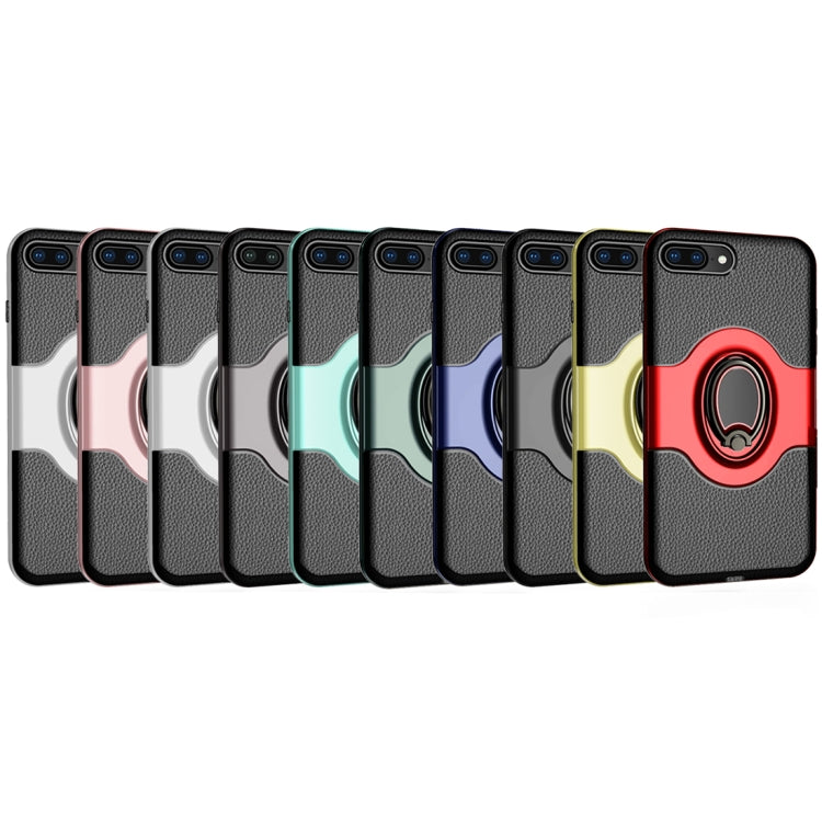 For iPhone 8 Plus & 7 Plus Dropproof Full Coverage Protective Case Cover with Magnetic Rotatable Ring Holder