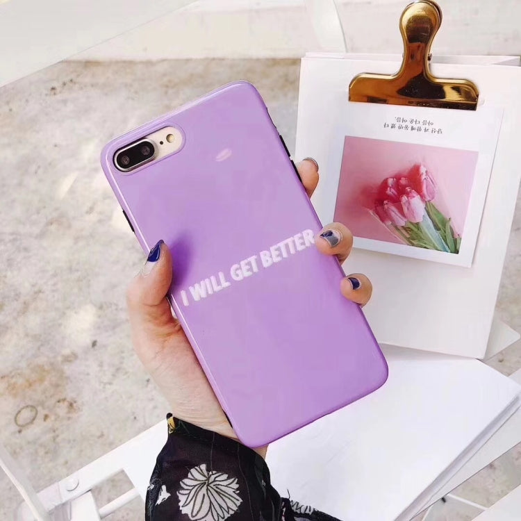 For iPhone 8 Plus & 7 Plus Soft TPU Purple I Will Get Better Words Protective Back Cover Case