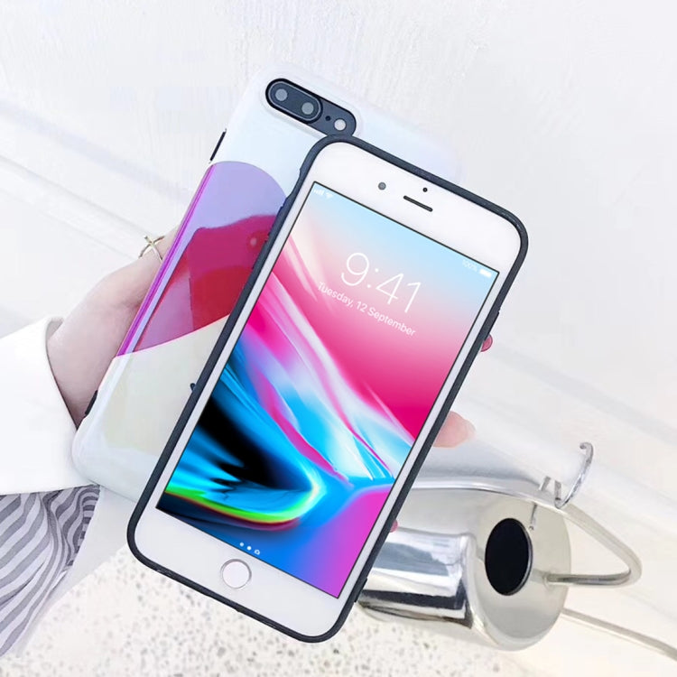 2 PCS for iPhone 8 Plus & 7 Plus Soft TPU Half Heart Couple Friends Protective Back Cover Case