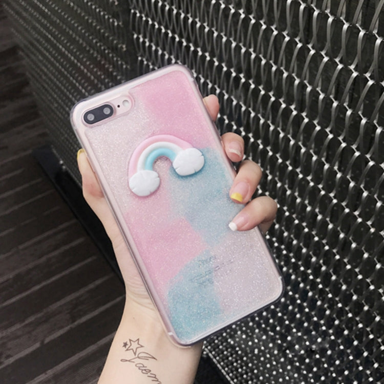 For iPhone 8 Plus & 7 Plus Fashion 3D Rainbow Pattern TPU Protective Back Cover Case
