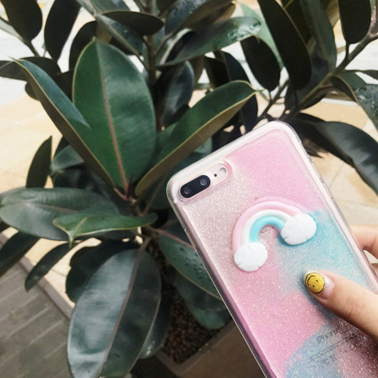 For iPhone 8 Plus & 7 Plus Fashion 3D Rainbow Pattern TPU Protective Back Cover Case