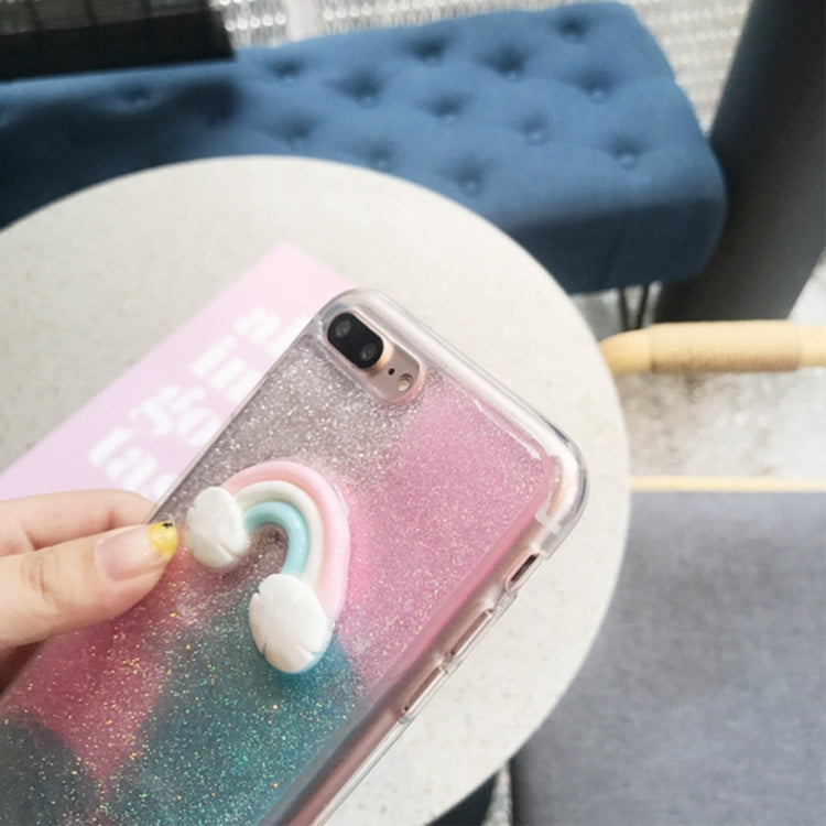 For iPhone 8 Plus & 7 Plus Fashion 3D Rainbow Pattern TPU Protective Back Cover Case