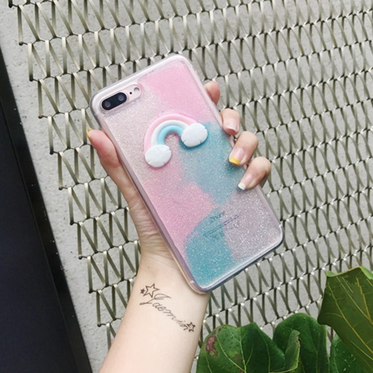 For iPhone 8 Plus & 7 Plus Fashion 3D Rainbow Pattern TPU Protective Back Cover Case