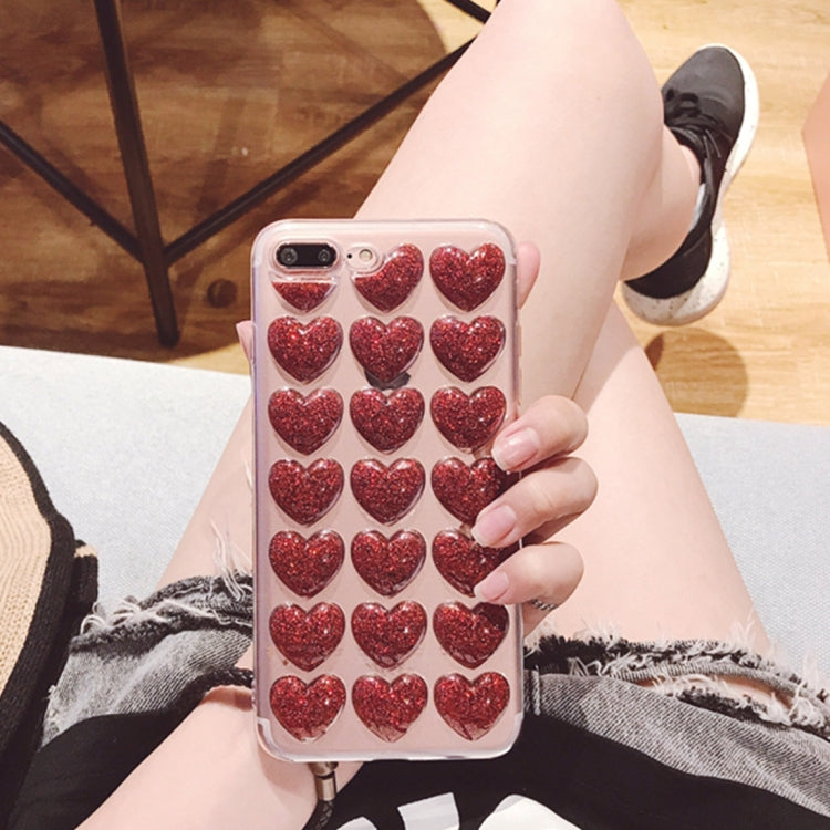 For iPhone 8 Plus & 7 Plus Fashion Shining Love Heart Pattern TPU Protective Back Cover Case