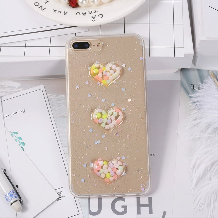 For iPhone 8 Plus & 7 Plus Fashion Candy Love Heart Pattern TPU Protective Back Cover Case