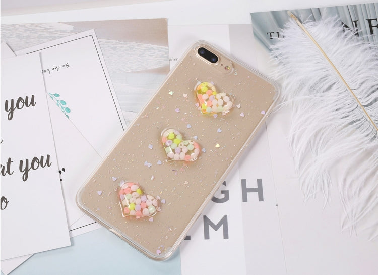 For iPhone 8 Plus & 7 Plus Fashion Candy Love Heart Pattern TPU Protective Back Cover Case