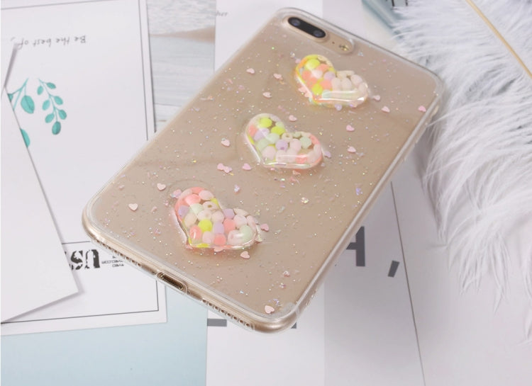 For iPhone 8 Plus & 7 Plus Fashion Candy Love Heart Pattern TPU Protective Back Cover Case