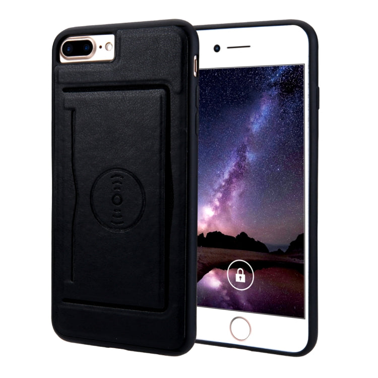 For iPhone 8 Plus & 7 Plus Retro Crazy Horse Texture PU Leather Case with Holder & Card Slots & Hidden Back Sheet Iron