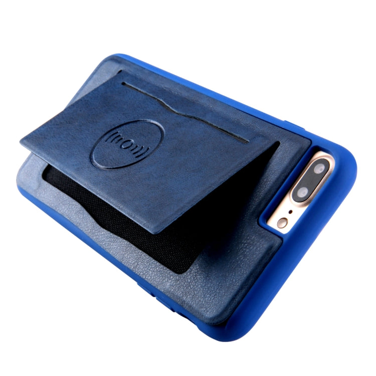 For iPhone 8 Plus & 7 Plus Retro Crazy Horse Texture PU Leather Case with Holder & Card Slots & Hidden Back Sheet Iron