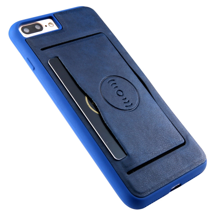 For iPhone 8 Plus & 7 Plus Retro Crazy Horse Texture PU Leather Case with Holder & Card Slots & Hidden Back Sheet Iron