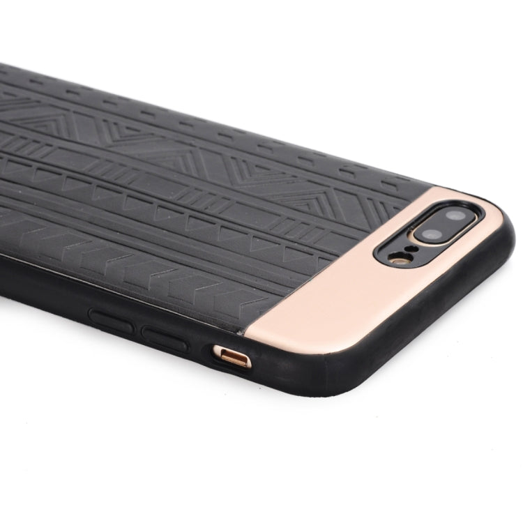 For iPhone 8 Plus & 7 Plus Tyre Track Pattern Protective Back Cover Case