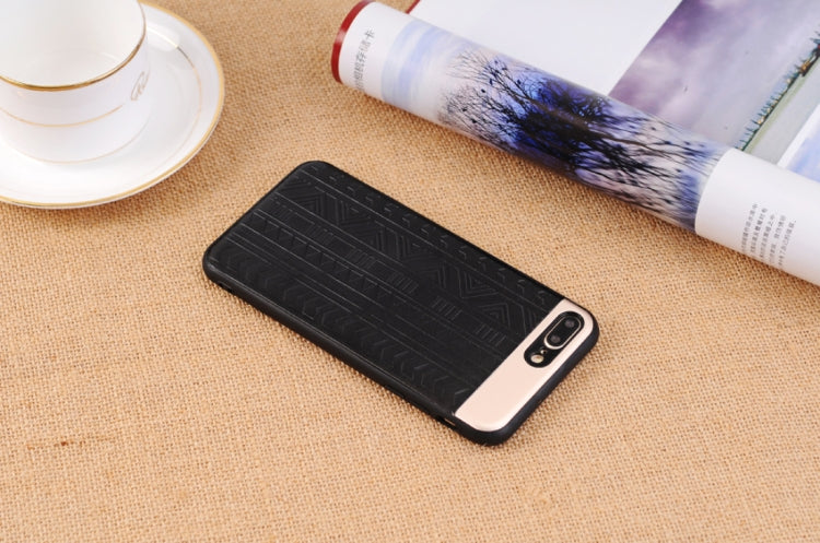 For iPhone 8 Plus & 7 Plus Tyre Track Pattern Protective Back Cover Case
