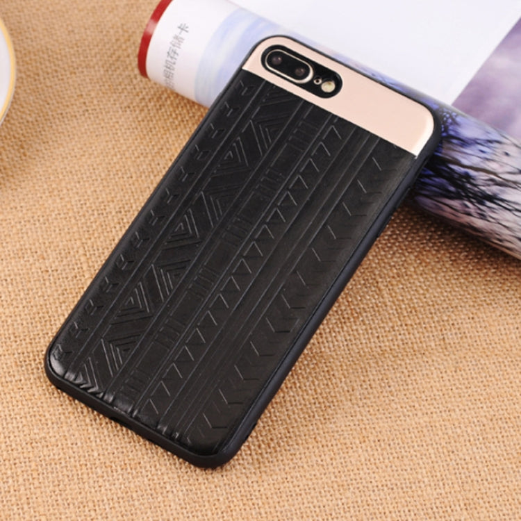 For iPhone 8 Plus & 7 Plus Tyre Track Pattern Protective Back Cover Case