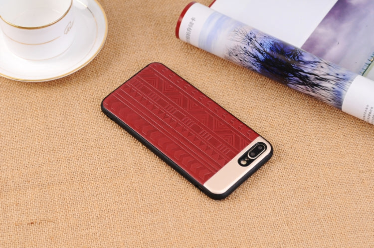 For iPhone 8 Plus & 7 Plus Tyre Track Pattern Protective Back Cover Case