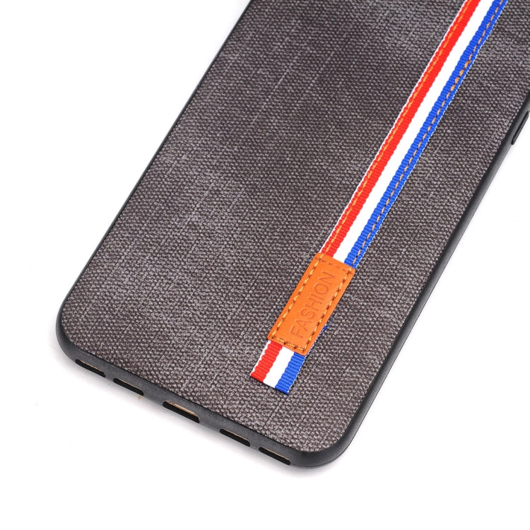 For iPhone 8 Plus Denim Texture Protective Back Cover Case with Lanyard