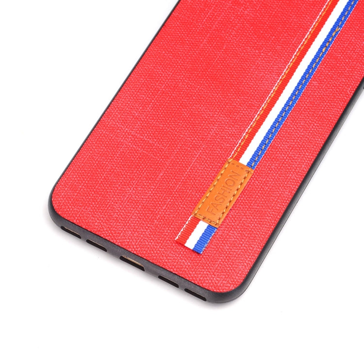 For iPhone 8 Plus Denim Texture Protective Back Cover Case with Lanyard