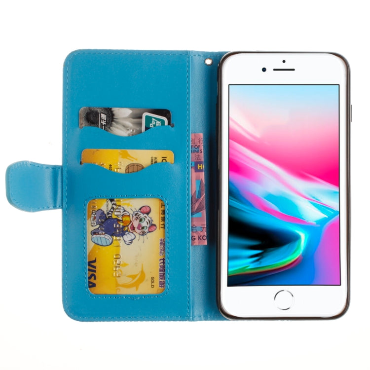 For iPhone 8 Plus & 7 Plus Embossment Mandala Print Horizontal Flip Leather Case with Holder & Card Slots & Wallet & Lanyard