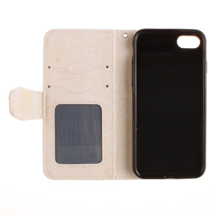 For iPhone 8 Plus & 7 Plus Embossment Mandala Print Horizontal Flip Leather Case with Holder & Card Slots & Wallet & Lanyard