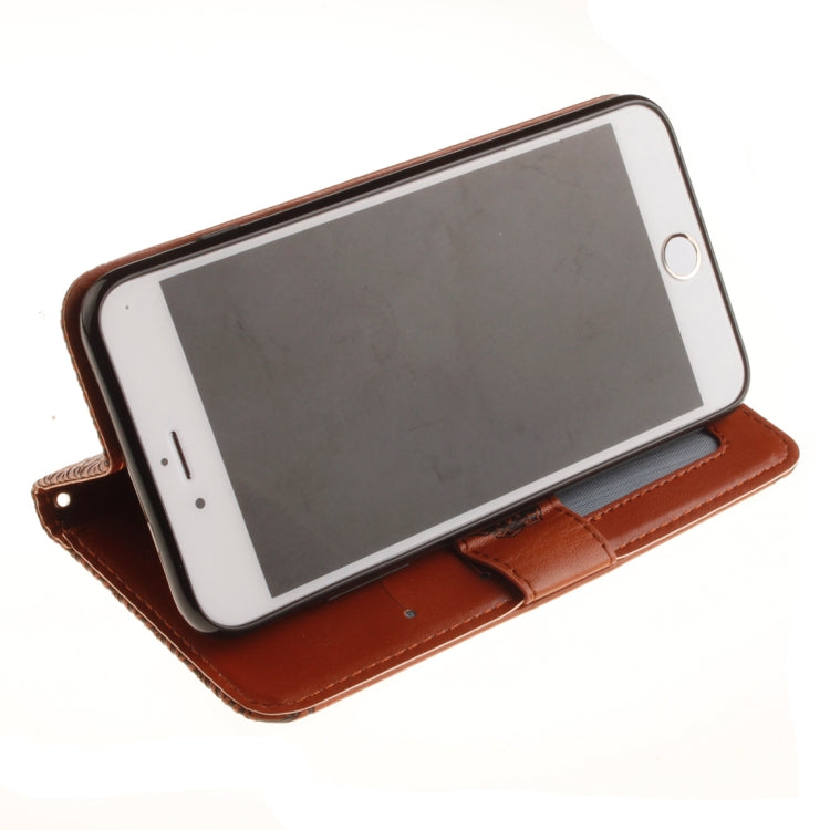 For iPhone 8 Plus & 7 Plus Embossment Mandala Print Horizontal Flip Leather Case with Holder & Card Slots & Wallet & Lanyard