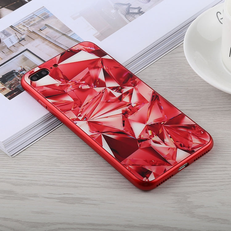Fashion Diamond Pattern Anti-scratch Gradient Color Glass Case for iPhone 8 Plus & 7 Plus