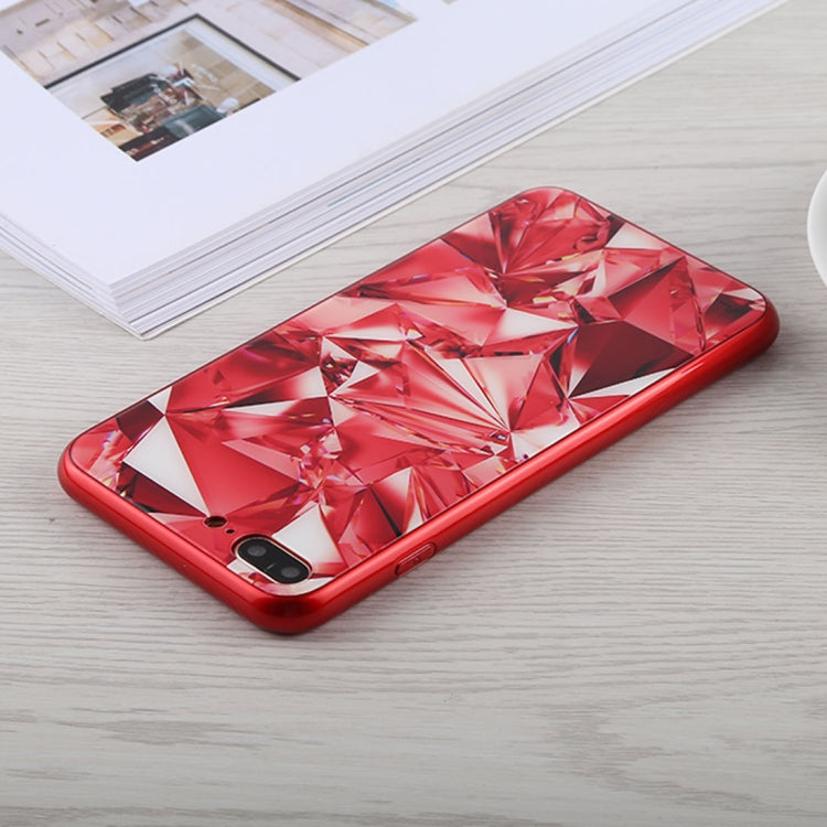 Fashion Diamond Pattern Anti-scratch Gradient Color Glass Case for iPhone 8 Plus & 7 Plus