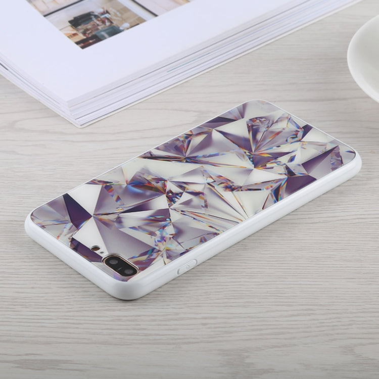 Fashion Diamond Pattern Anti-scratch Gradient Color Glass Case for iPhone 8 Plus & 7 Plus