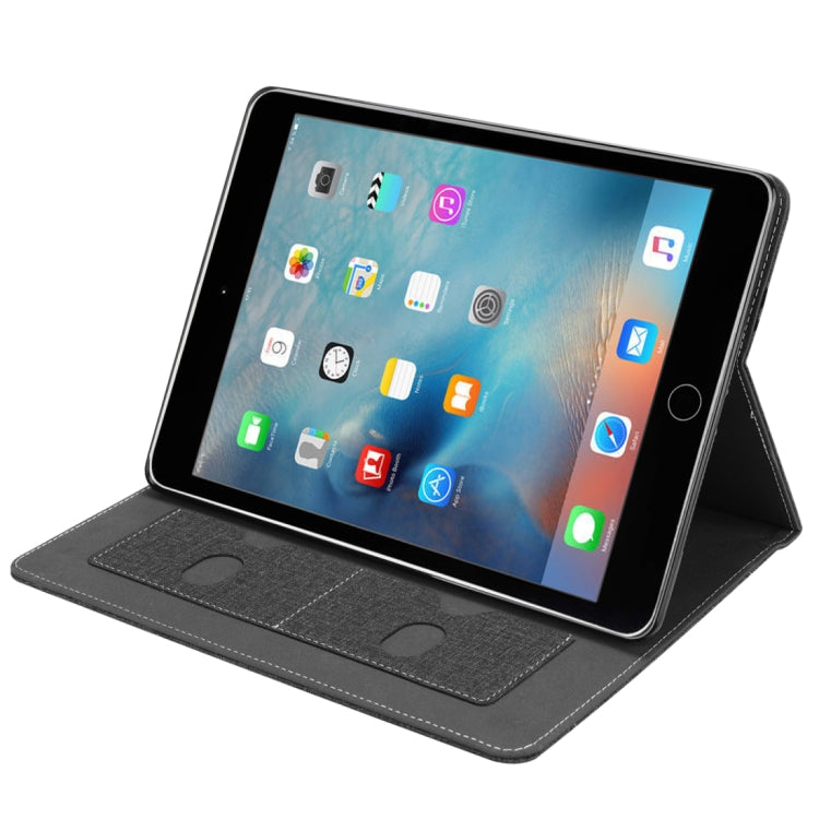 Cloth Pattern PU Case for iPad 9.7 inch (2018) & (2017) & (2016) & iPad Air 2 & iPad Air, with Card Slot & Pen Groove