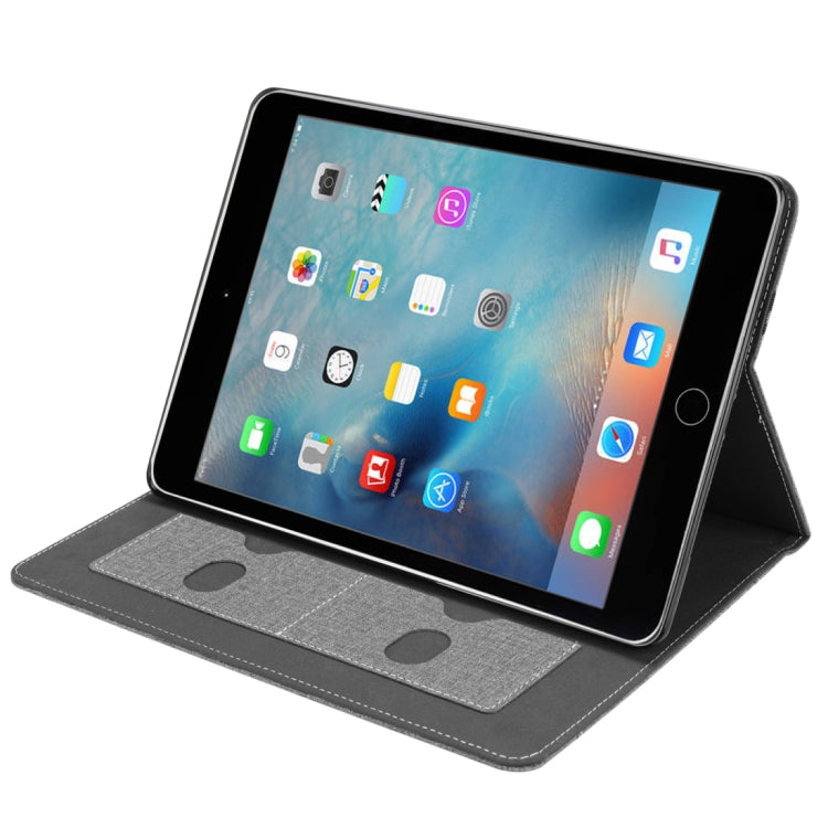 Cloth Pattern PU Case for iPad 9.7 inch (2018) & (2017) & (2016) & iPad Air 2 & iPad Air, with Card Slot & Pen Groove