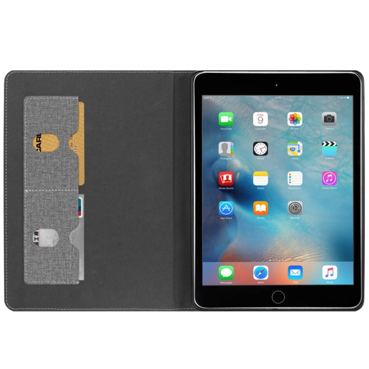 Cloth Pattern PU Case for iPad 9.7 inch (2018) & (2017) & (2016) & iPad Air 2 & iPad Air, with Card Slot & Pen Groove