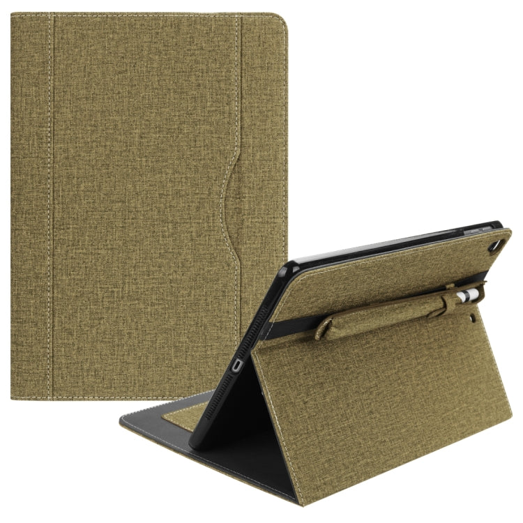 Cloth Pattern PU Case for iPad 9.7 inch (2018) & (2017) & (2016) & iPad Air 2 & iPad Air, with Card Slot & Pen Groove