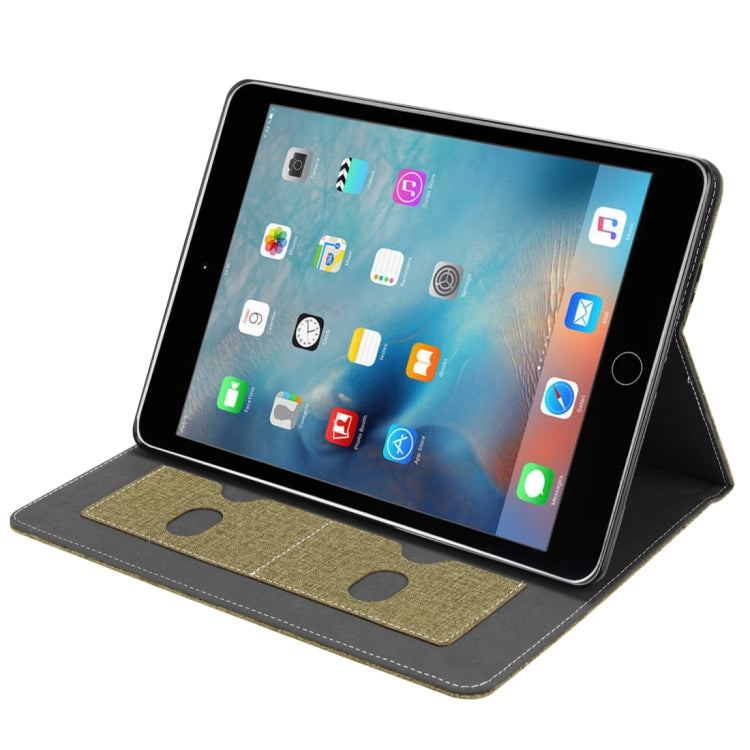 Cloth Pattern PU Case for iPad 9.7 inch (2018) & (2017) & (2016) & iPad Air 2 & iPad Air, with Card Slot & Pen Groove