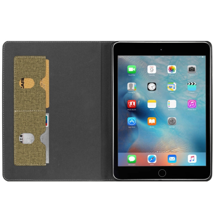 Cloth Pattern PU Case for iPad 9.7 inch (2018) & (2017) & (2016) & iPad Air 2 & iPad Air, with Card Slot & Pen Groove