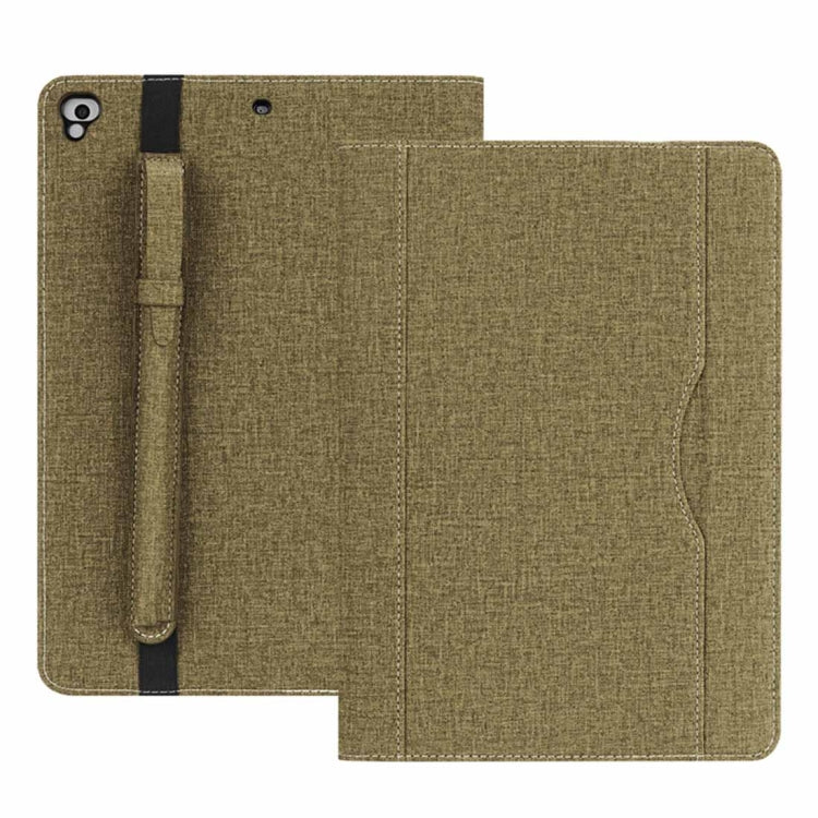 Cloth Pattern PU Case for iPad 9.7 inch (2018) & (2017) & (2016) & iPad Air 2 & iPad Air, with Card Slot & Pen Groove