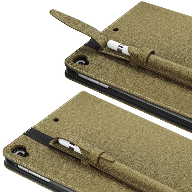 Cloth Pattern PU Case for iPad 9.7 inch (2018) & (2017) & (2016) & iPad Air 2 & iPad Air, with Card Slot & Pen Groove