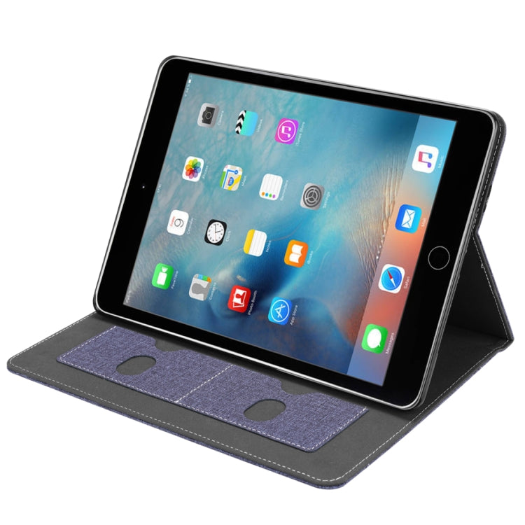 Cloth Pattern PU Case for iPad 9.7 inch (2018) & (2017) & (2016) & iPad Air 2 & iPad Air, with Card Slot & Pen Groove