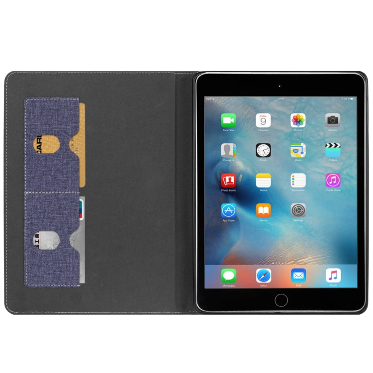 Cloth Pattern PU Case for iPad 9.7 inch (2018) & (2017) & (2016) & iPad Air 2 & iPad Air, with Card Slot & Pen Groove