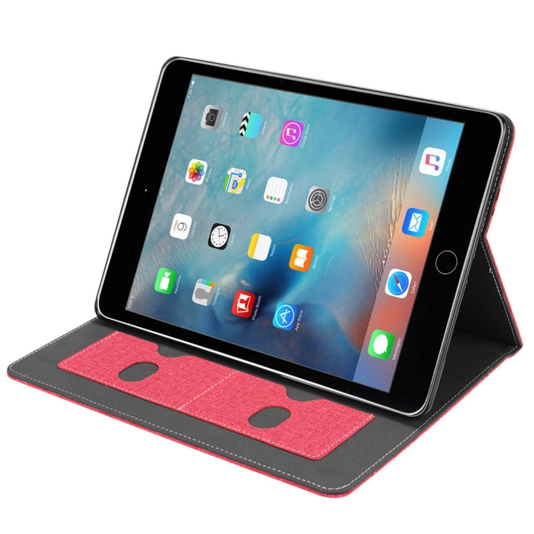 Cloth Pattern PU Case for iPad 9.7 inch (2018) & (2017) & (2016) & iPad Air 2 & iPad Air, with Card Slot & Pen Groove