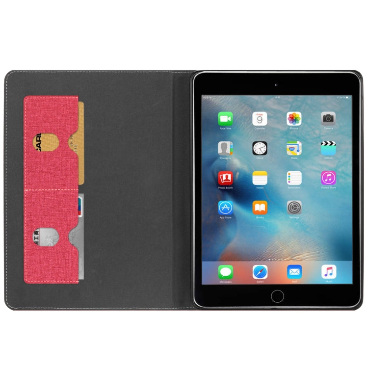 Cloth Pattern PU Case for iPad 9.7 inch (2018) & (2017) & (2016) & iPad Air 2 & iPad Air, with Card Slot & Pen Groove