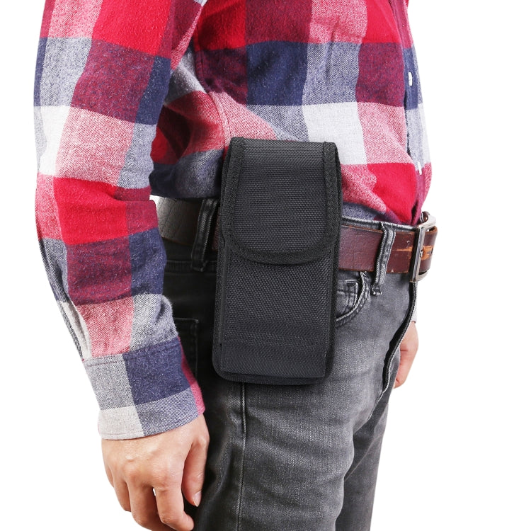 6.9 inch Universal Vertical Nylon Fabric Waist Bag  for Huawei Mate 20 X & Honor 8X Max, Xiaomi Max(Black)