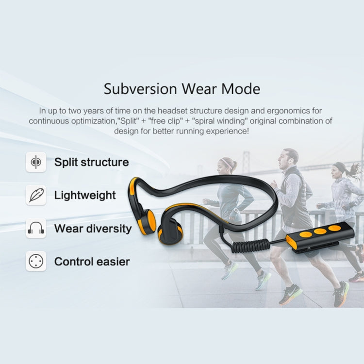 BT-BK Bone Conduction Bluetooth V4.1+EDR Sports Over the Ear Headphone Headset with Mic, For iPhone, Samsung, Huawei, Xiaomi, HTC and Other Smart Phones or Other Bluetooth Audio Devices(Orange)