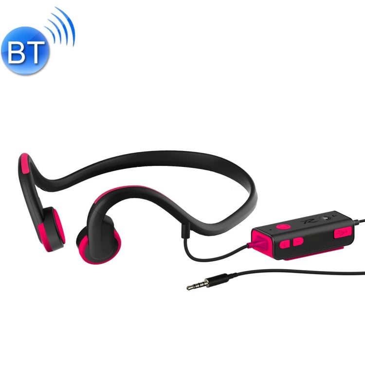 ZH01 Wire Control Bone Conduction 3.5mm Over the Ear Headphone Headset with Mic, For iPhone, Samsung, HTC, Sony and other Smartphones(Red)