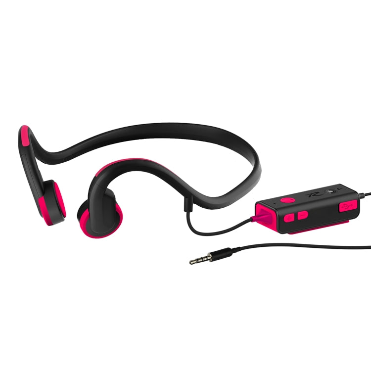 ZH01 Wire Control Bone Conduction 3.5mm Over the Ear Headphone Headset with Mic, For iPhone, Samsung, HTC, Sony and other Smartphones(Red)