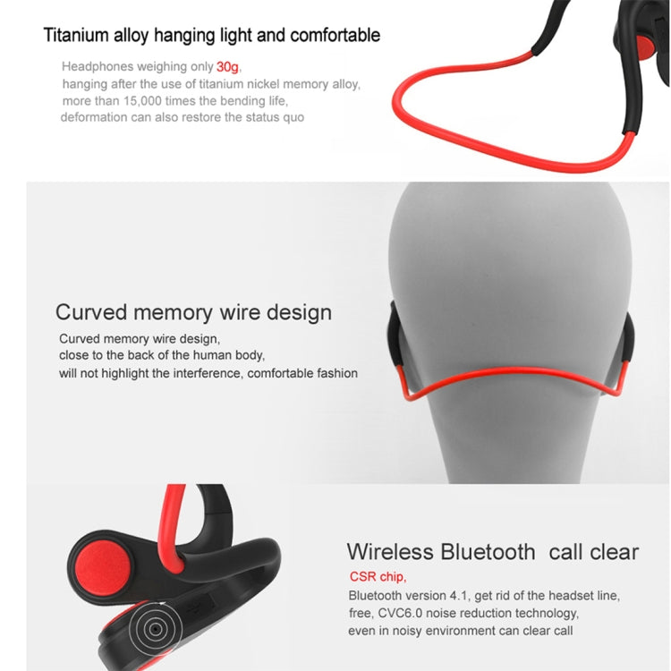 BT-DK Bone Conduction Bluetooth V4.1+EDR Sports Over the Ear Headphone Headset with Mic, Support NFC, For iPhone, Samsung, Huawei, Xiaomi, HTC and Other Smart Phones or Other Bluetooth Audio Devices