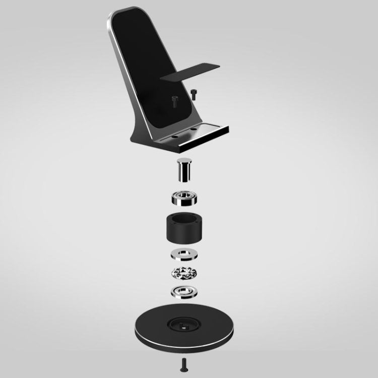 HAMTOD Adjustable 360 Degree Rotation Aluminum Alloy + Silica Gel Stand Desktop Phone Tablet Holder, For iPhone, Galaxy, Sony, Lenovo, HTC, Huawei, and other 3-11 inch Phones and Tablets