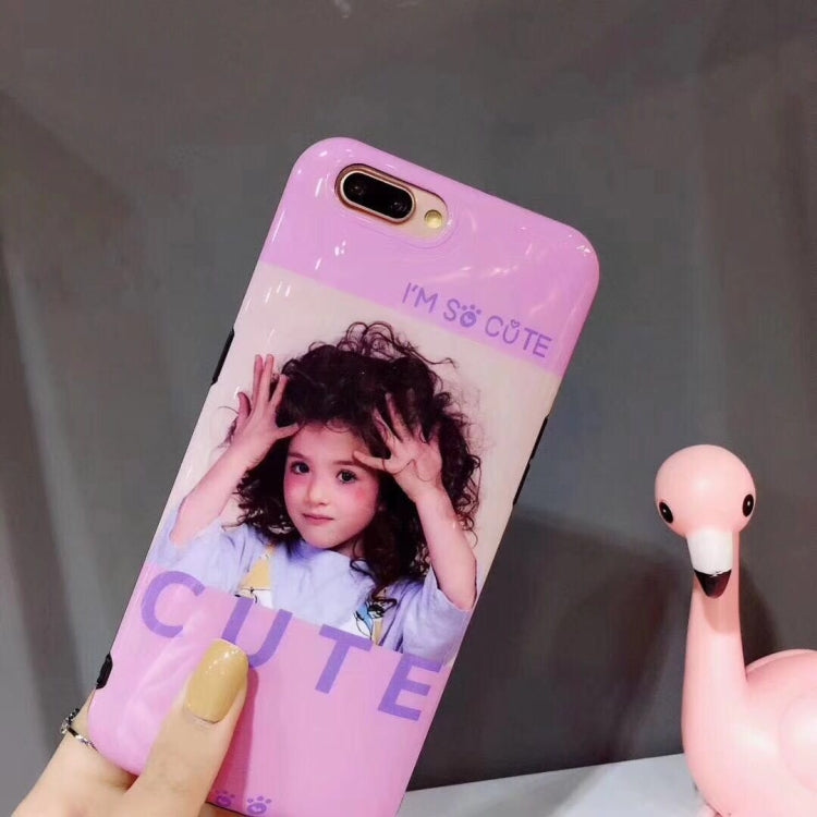 For iPhone 8 Plus & 7 Plus IMD Cute Girl Pattern Soft Protective Back Case