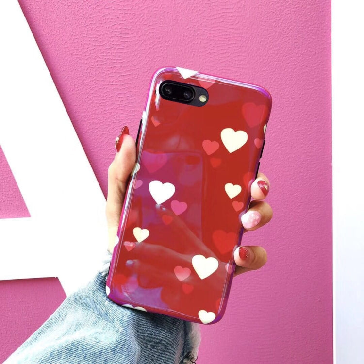 For iPhone 8 Plus & 7 Plus IMD Love Heart Pattern Soft Protective Back Case
