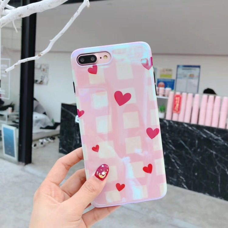 For iPhone 8 Plus & 7 Plus IMD Love Heart Pattern Soft Protective Back Case